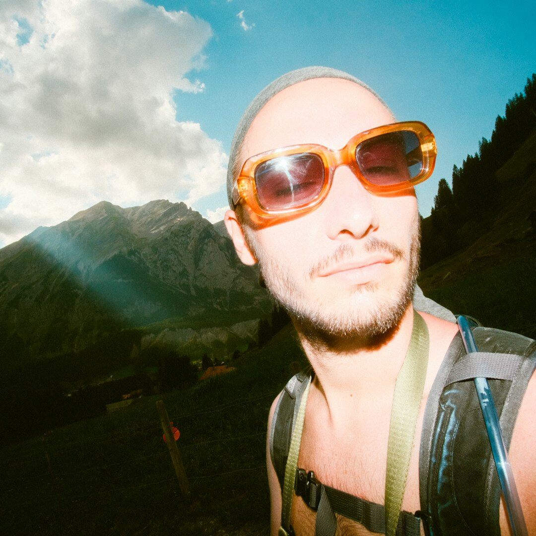 Studio portrait of a Swiss man in his thirties, a sound designer